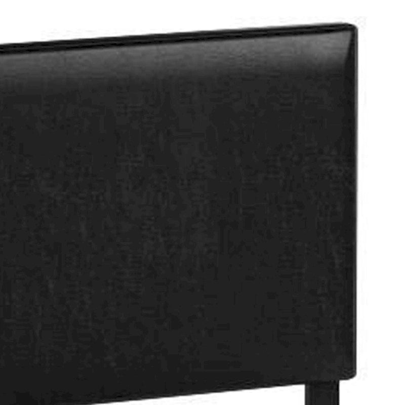 Struttura letto King Size con testiera e pediera imbottite, Nero