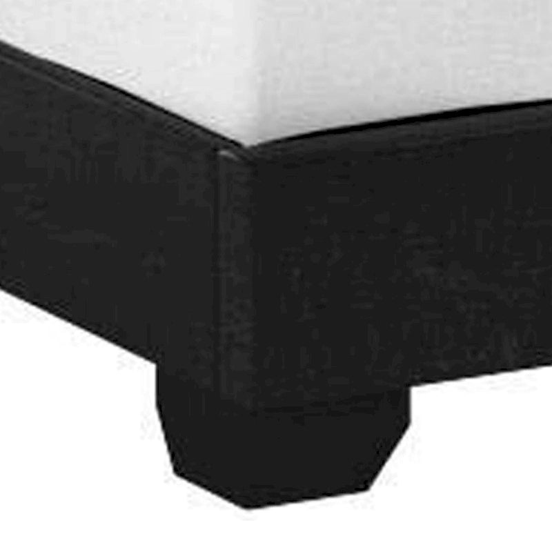 Struttura letto King Size con testiera e pediera imbottite, Nero
