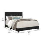 Struttura letto King Size con testiera e pediera imbottite, Nero