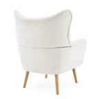 Poltrona club tufted con schienale ad alette Bouclé mandorla
