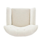 Poltrona club tufted con schienale ad alette Bouclé mandorla