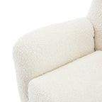 Poltrona club tufted con schienale ad alette Bouclé mandorla