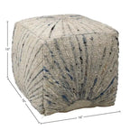 Pouf in lana e cotone intrecciato a mano - Avorio