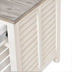 Tavolino con piano in legno grigio