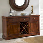 Credenza/Mobile Buffet in Ciliegio Marrone con Portabottiglie