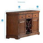 Credenza/Mobile Buffet in Ciliegio Marrone con Portabottiglie