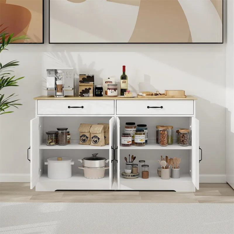 Credenza rustica con 2 cassetti e 4 ante