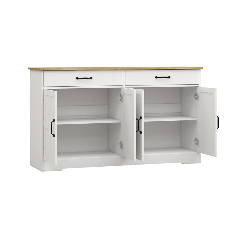 Credenza rustica con 2 cassetti e 4 ante