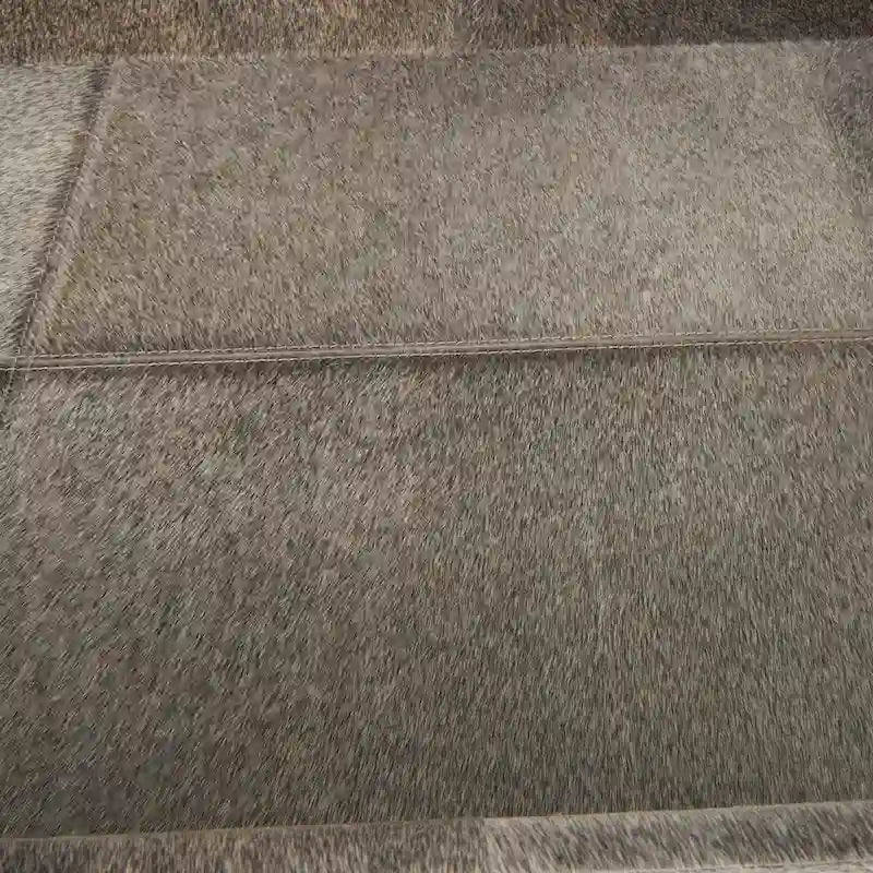 Tavolino d'appoggio laterale con vassoio in pelle e gambe e maniglie diagonali argentate - Grigio