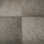 Tavolino d'appoggio laterale con vassoio in pelle e gambe e maniglie diagonali argentate - Grigio